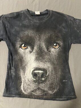 The Mountain Black Labrador Retriever Dog Tee Men's Medium AOP